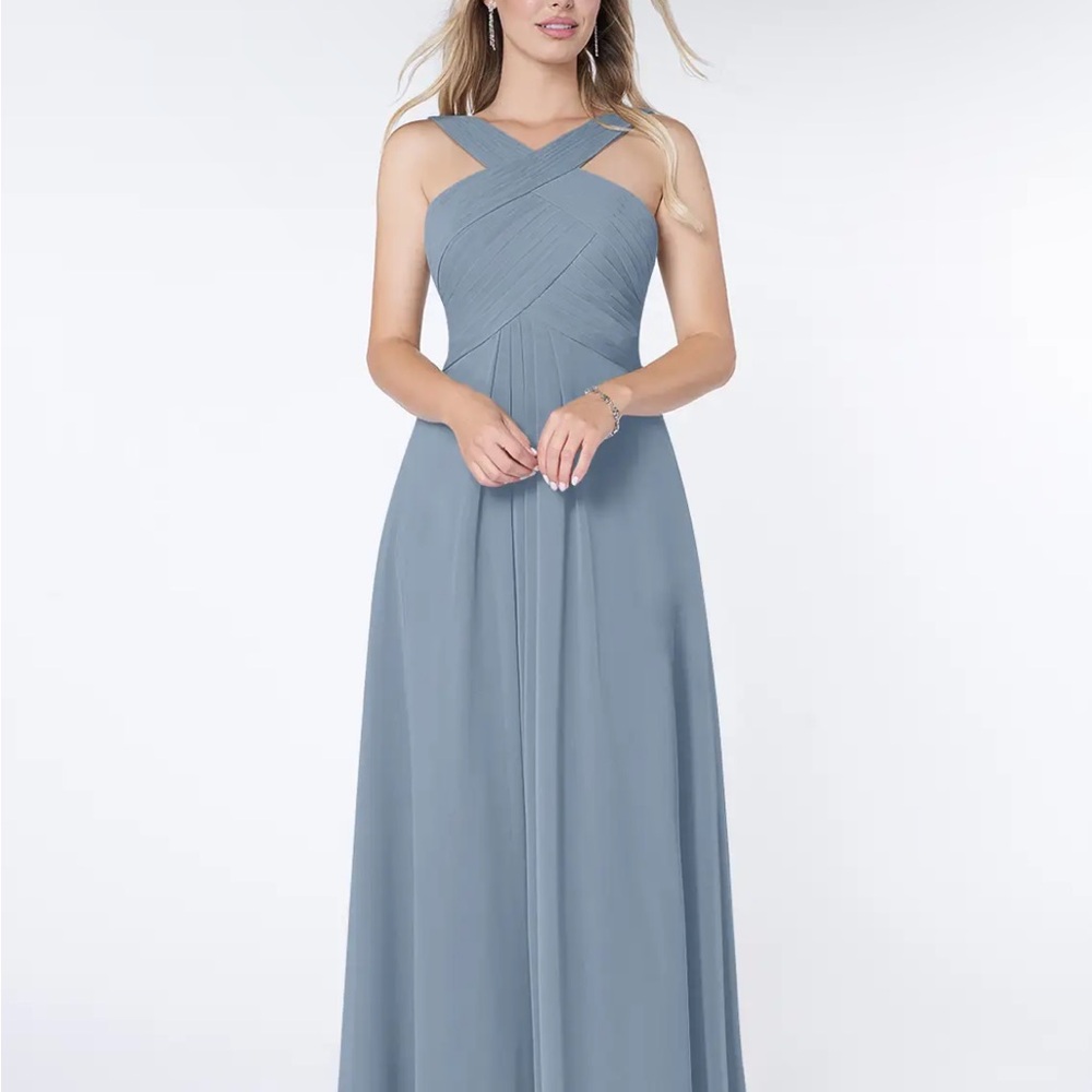 NWT Azazie Kayleigh Dusty Blue Women's Dress